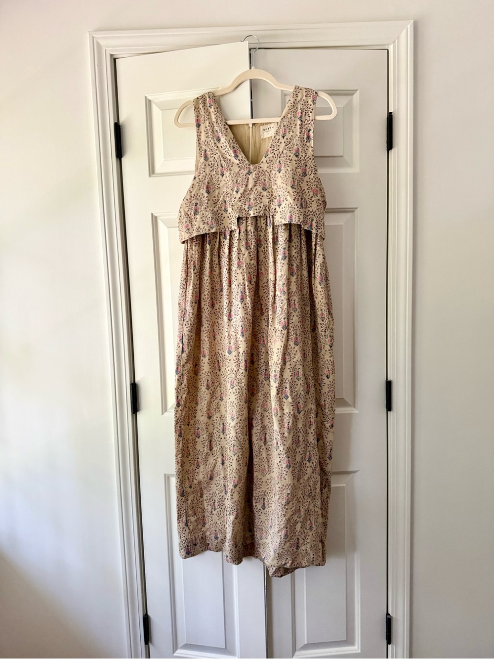 Mirth Zanzibar maxi dress in peacock linen fabric - size Small / S